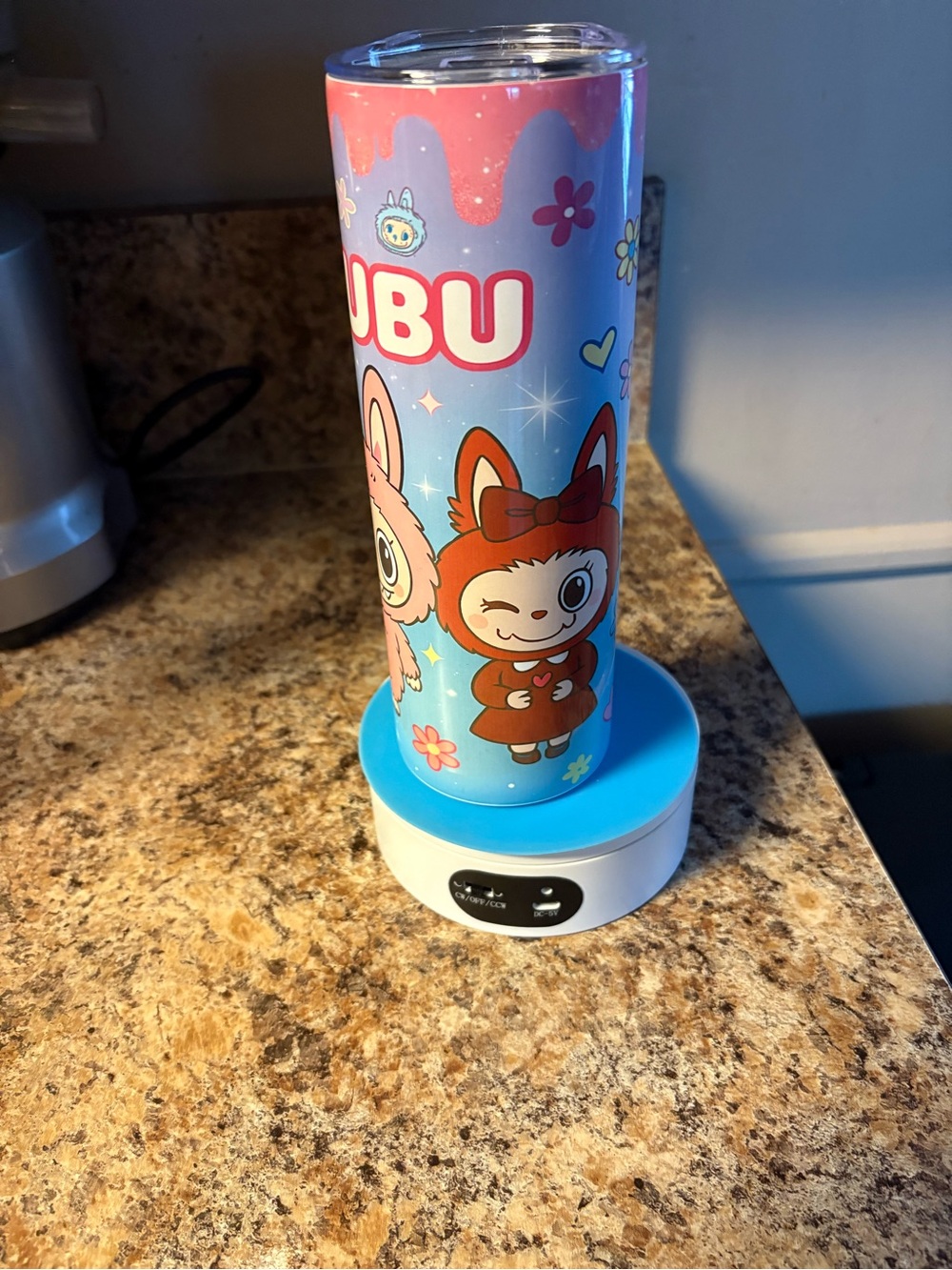 La Bu Bu Stainless Tumbler - Pink & Blue, 20oz, brand new